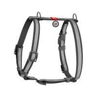 WAUDOG Украина Шлей для собак водостойкая анатомическая Н-образная Waterproof с QR-паспортом, светоотражающая, пластиковая пряжка-фастекс, серый