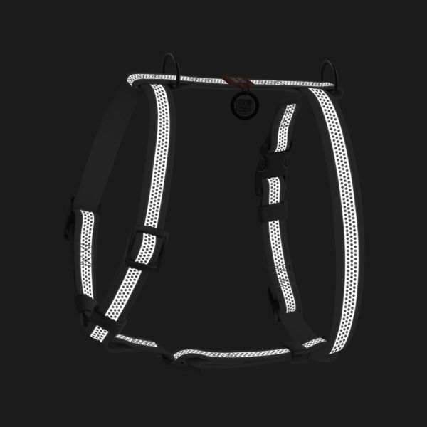 WAUDOG Украина Шлей для собак водостойкая анатомическая Н-образная Waterproof с QR-паспортом, светоотражающая, пластиковая пряжка-фастекс, серый