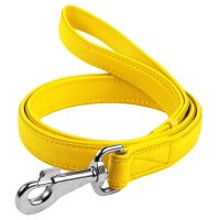 WAUDOG Украина Поводок для собак кожаный Glamour, желтый (122 см)