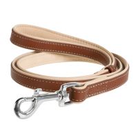 WAUDOG Украина Поводок для собак кожаный Soft, коричневый (122 см)