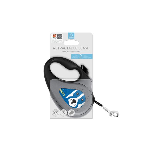 WAUDOG Украина Поводок-рулетка для собак R-leash, рисунок "Патрон", светоотражающая лента