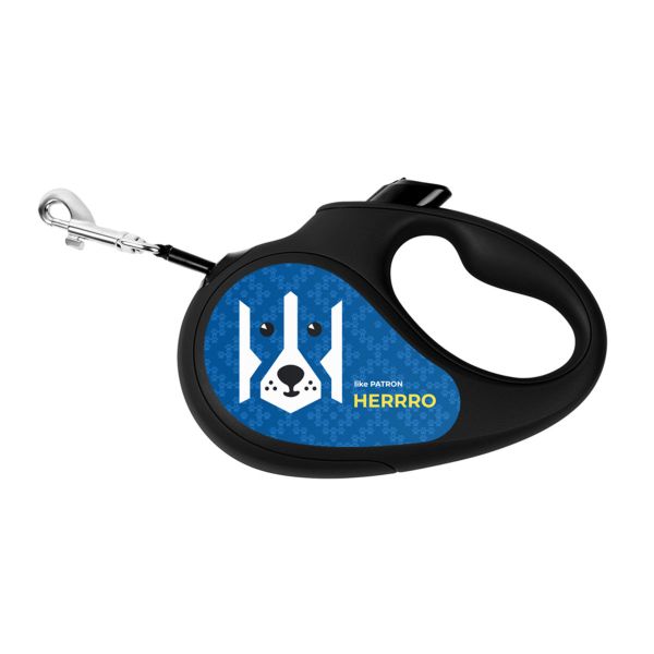 WAUDOG Украина Поводок-рулетка для собак R-leash, рисунок "Патрон", светоотражающая лента