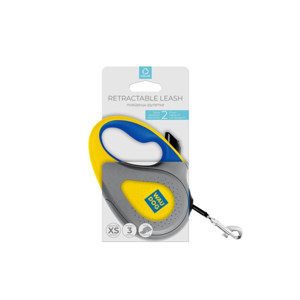 WAUDOG Украина Поводок-рулетка для собак R-leash, рисунок "Colors of freedom", светоотражающая лента
