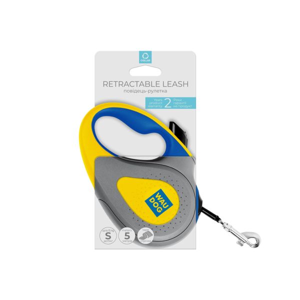 WAUDOG Украина Поводок-рулетка для собак R-leash, рисунок "Colors of freedom", светоотражающая лента