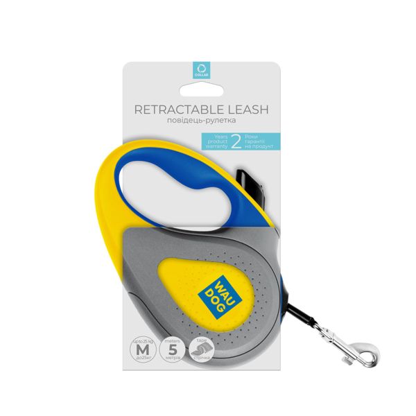 WAUDOG Украина Поводок-рулетка для собак R-leash, рисунок "Colors of freedom", светоотражающая лента
