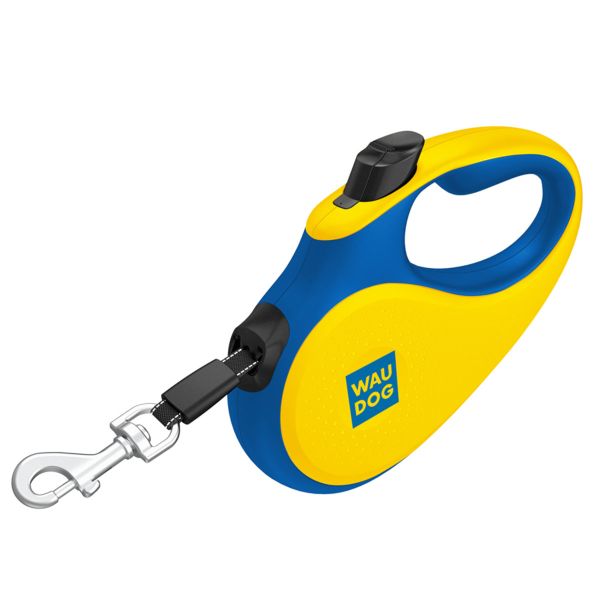 WAUDOG Украина Поводок-рулетка для собак R-leash, рисунок "Colors of freedom", светоотражающая лента