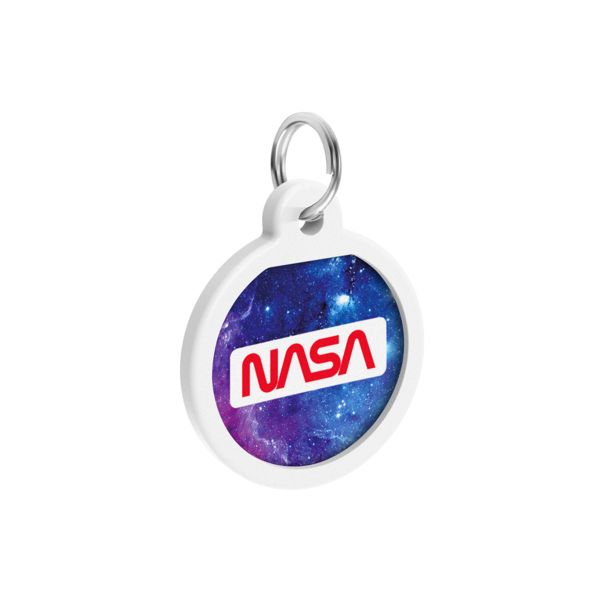 WAUDOG Украина Адресник для собак и кошек металлический Smart ID с QR паспортом, рисунок "NASA21", круг