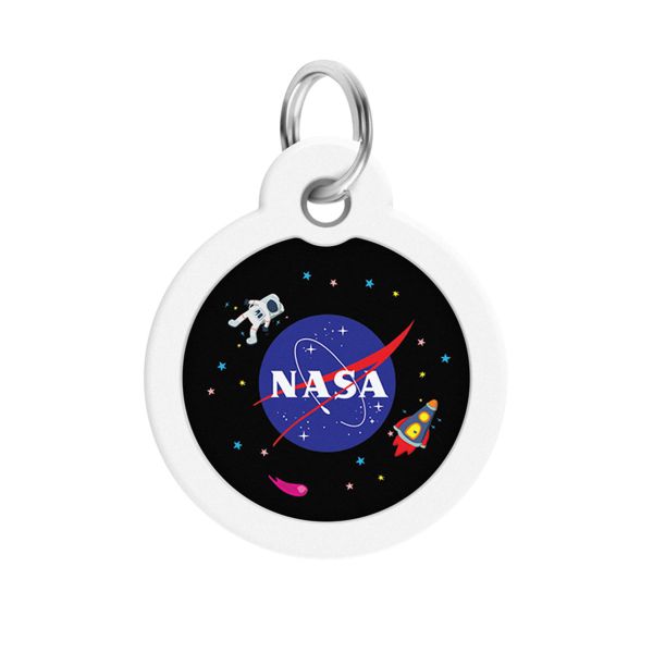 WAUDOG Украина Адресник для собак и кошек металлический Smart ID с QR паспортом, рисунок "NASA", круг