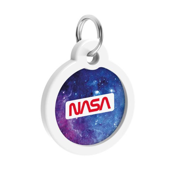 WAUDOG Украина Адресник для собак и кошек металлический Smart ID с QR паспортом, рисунок "NASA21", круг