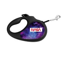 WAUDOG Украина Поводок-рулетка для собак R-leash, рисунок "NASA21", светоотражающая лента, черный