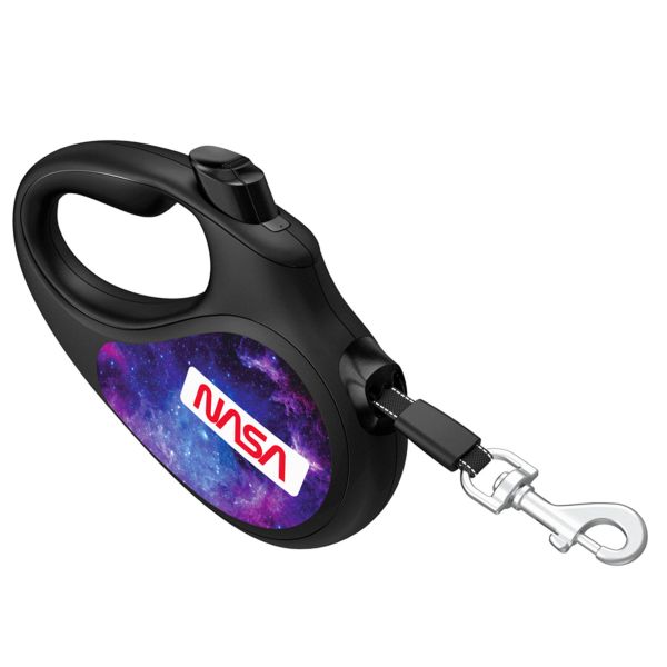 WAUDOG Украина Поводок-рулетка для собак R-leash, рисунок "NASA21", светоотражающая лента, черный