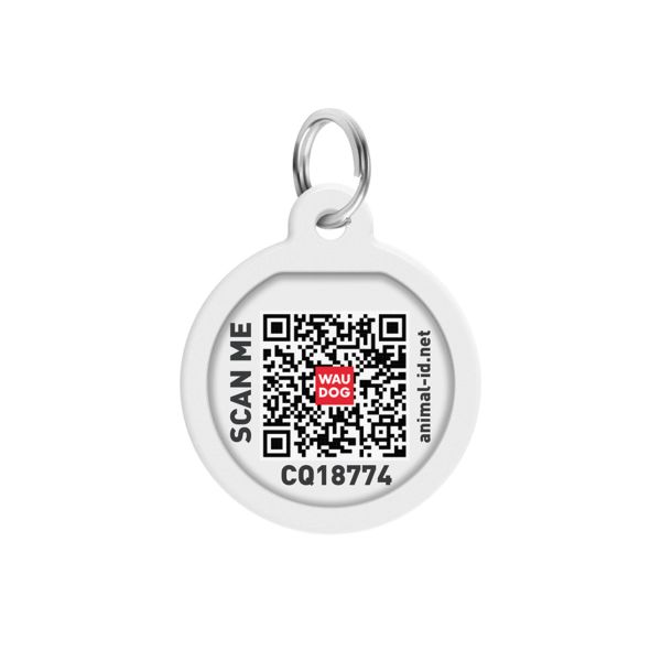 WAUDOG Украина Адресник для собак и кошек металлический Smart ID с QR паспортом, рисунок "Смелость", круг