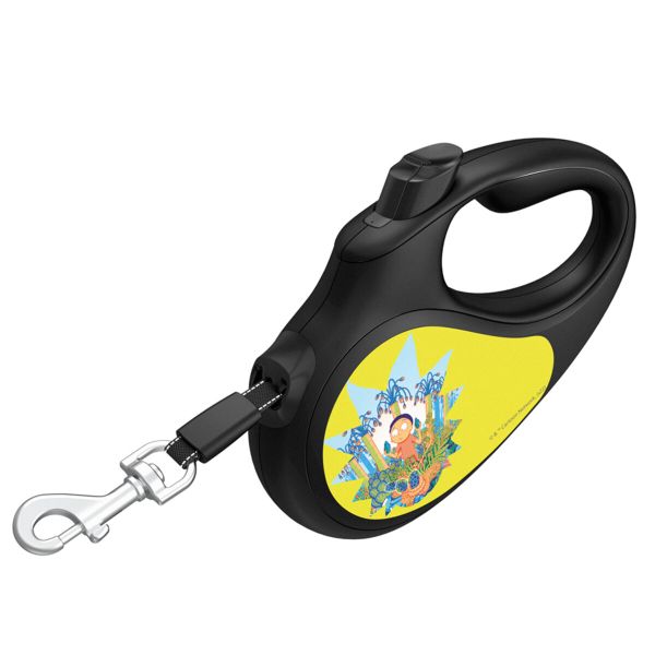 WAUDOG Украина Поводок-рулетка для собак R-leash, рисунок "Год и Морти 2", светоотражающая лента, черный