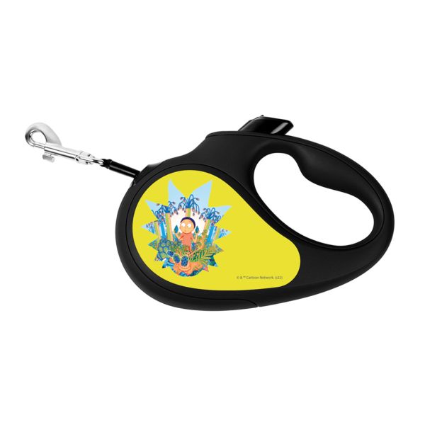 WAUDOG Украина Поводок-рулетка для собак R-leash, рисунок "Год и Морти 2", светоотражающая лента, черный