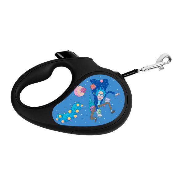 WAUDOG Україна Повідець-рулетка для собак R-leash, малюнок "Рік та Морті 3", світловідбиваюча стрічка, чорний