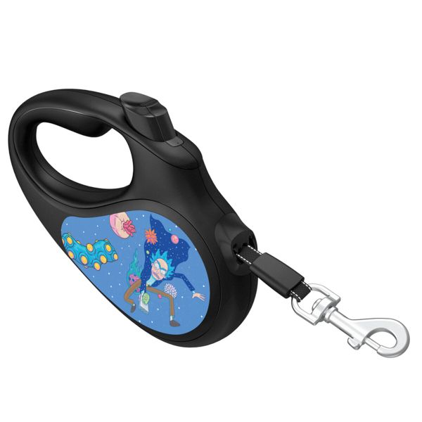 WAUDOG Украина Поводок-рулетка для собак R-leash, рисунок "Год и Морти 3", светоотражающая лента, черный