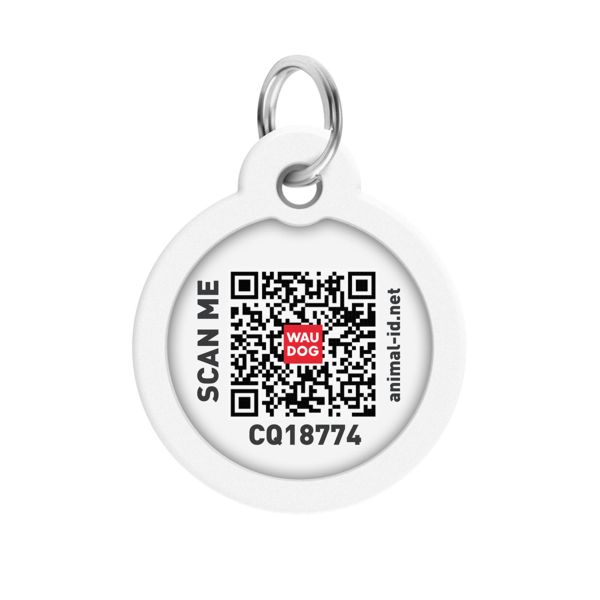 WAUDOG Украина Адресник для собак и кошек металлический Smart ID с QR паспортом, рисунок "Бэтмен зеленый", круг