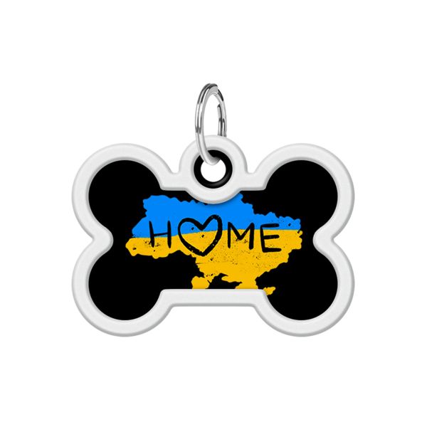 WAUDOG Украина Адресник для собак и кошек металлический Smart ID с QR паспортом, рисунок "Дом", кость