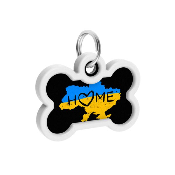 WAUDOG Украина Адресник для собак и кошек металлический Smart ID с QR паспортом, рисунок "Дом", кость