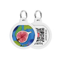 WAUDOG Украина Адресник для собак и кошек металлический Smart ID с QR паспортом, рисунок "Инжир", круг