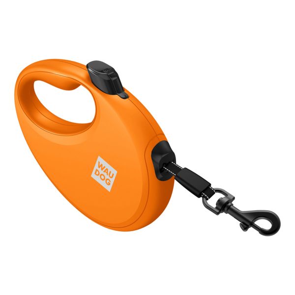 WAUDOG Украина Поводок-рулетка для собак R-leash с контейнером для пакетов, светоотражающая лента, оранжевый