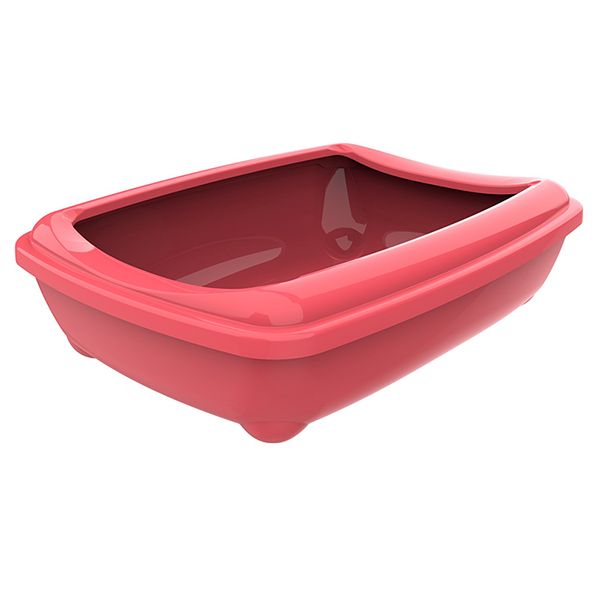Moderna Бельгія Arist-O-Tray Large туалет з бортиком для котів, кораловий