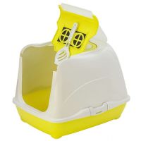 Moderna Бельгия Flip Cat Jumbo закрытый туалет для кошек, с откидной крышкой, лимонный