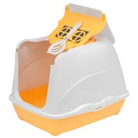 Moderna Бельгия Flip Cat Jumbo закрытый туалет для кошек, с откидной крышкой, абрикосовый