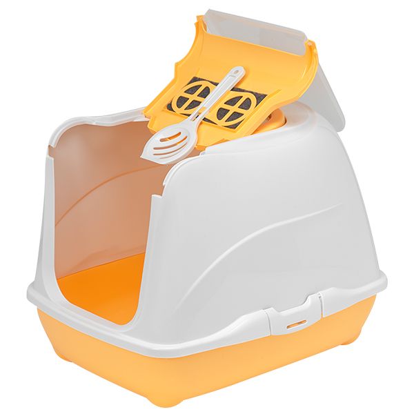 Moderna Бельгія Flip Cat Jumbo закритий туалет для котів, з відкидною кришкою, абрикосовий
