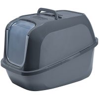 Moderna Бельгия Mega Deluxe закрытый туалет для кошек, холодно-серый