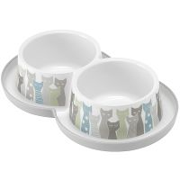 Moderna Бельгия Double Trendy Dinner Maasai двойная миска для кошек, светло-серый