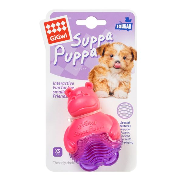 GiGwi Китай Игрушка для собак, Бегемотик с пищалкой Suppa Puppa, резина