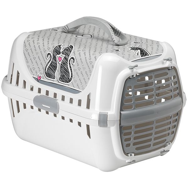 Moderna Бельгія Moderna Trendy Runner Cats In Love переноска для котів, пластикові дверцята, білий