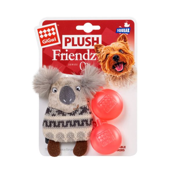 GiGwi Китай Игрушка для собак Коала с пищалкой Plush Friendz, текстиль