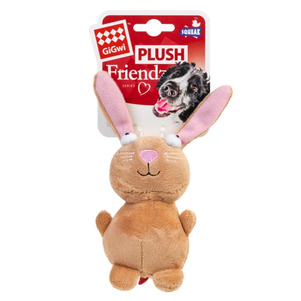 GiGwi Китай Игрушка для собак Кролик с пищалкой Plush Friendz, плюш