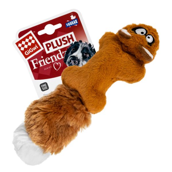 GiGwi Китай Игрушка для собак Белка с 2-мя пищалками Plush Friendz, плюш