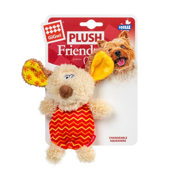 GiGwi Китай Игрушка для собак Собачка с пищалкой Plush Friendz, текстиль