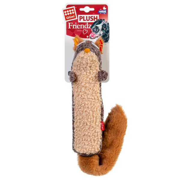 GiGwi Китай Игрушка для собак Белка с пищалкой Plush Friendz, текстиль