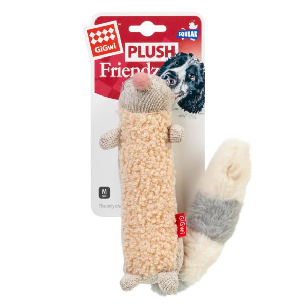 GiGwi Китай Игрушка для собак Енот с пищалкой Plush Friendz, текстиль