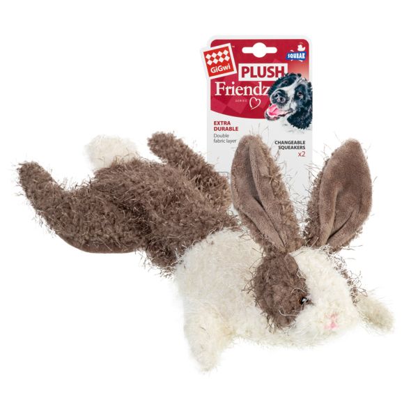 GiGwi Китай Игрушка для собак Заяц, шкурка с пищалкой Plush Friendz, текстиль