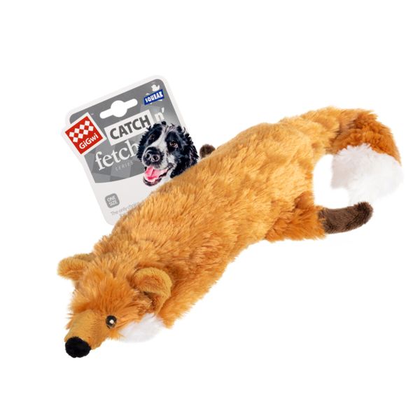 GiGwi Китай Игрушка для собак Лиса с большой пищалкой Catch&fetch, искусственный мех