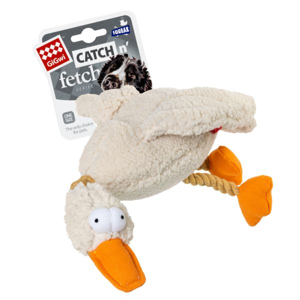 GiGwi Китай Игрушка для собак Утка с пищалкой Catch&fetch, текстиль
