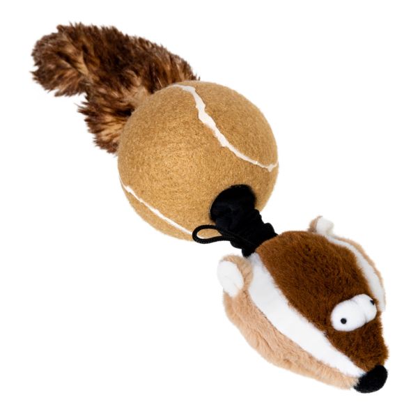 GiGwi Китай Игрушка для собак Барсук с 2-мя пищалками Catch&fetch, искусственный мех