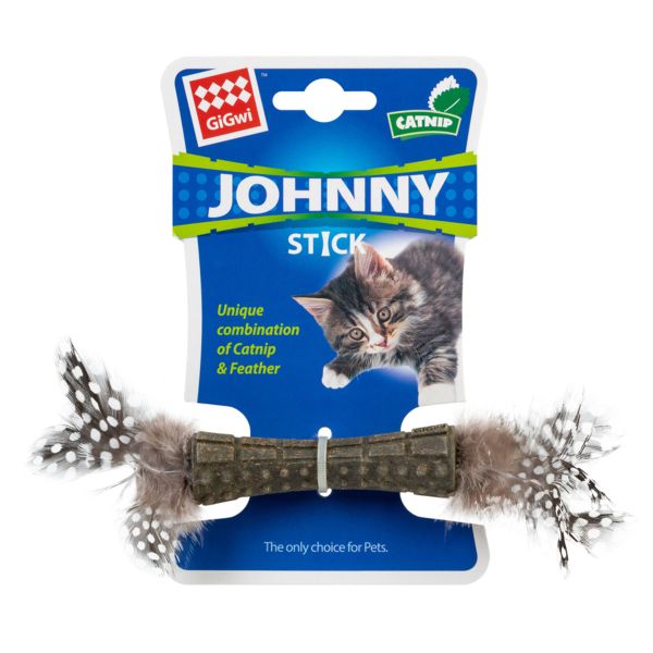 GiGwi Китай Игрушка для кошек Спрессованная кошачья мята с перьями Johnny stick, перо