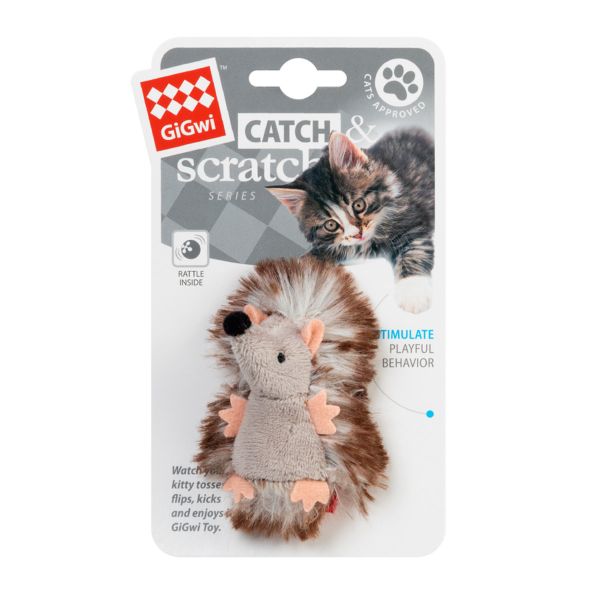 GiGwi Китай Игрушка для кошек Ёжик с погремушкой Catch&scratch, плюш