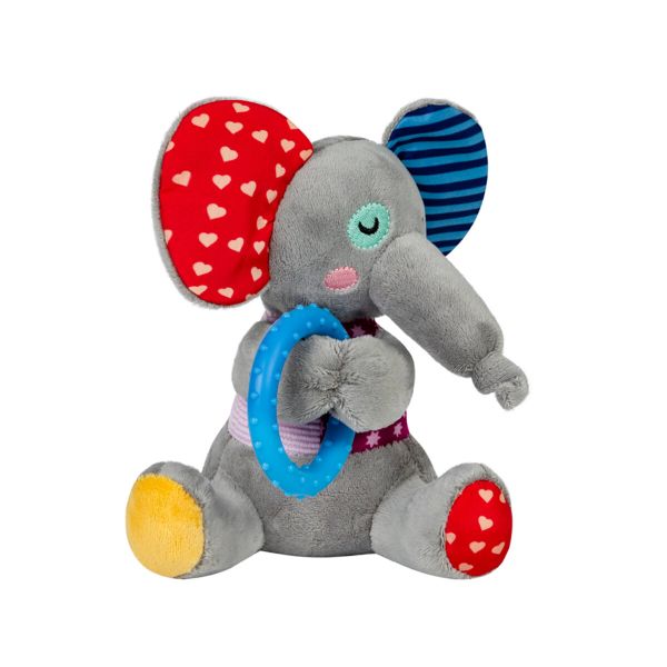 GiGwi Китай Іграшка для собак Слоненя з кільцем та пищалкою Plush Friendz, текстиль