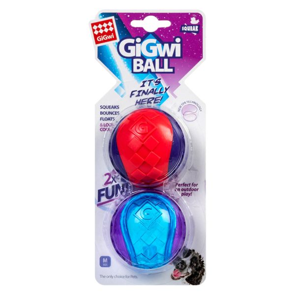 GiGwi Китай Игрушка для собак Два мяча с пищалкой BALL, резина