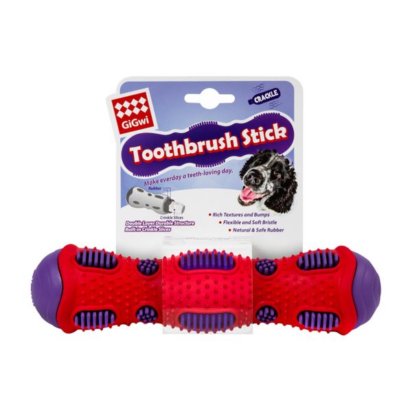 GiGwi Китай Игрушка для собак Toothbrush Stick с эффектом треска, термопластическая резина