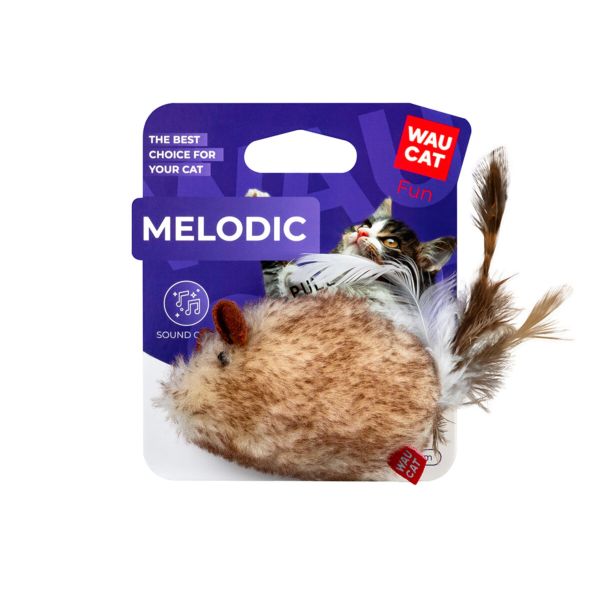 WAUDOG Украина Игрушка для кошек Fun Melodic Мышка со звуковым чипом, искусственный мех