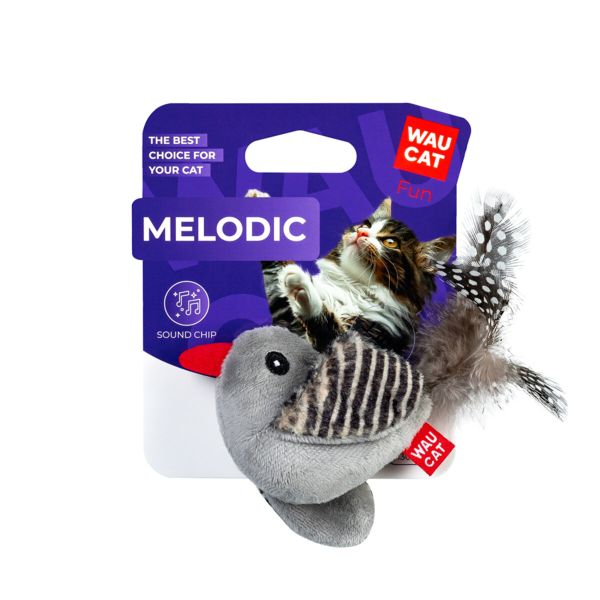 WAUDOG Украина Игрушка для кошек Fun Melodic Птичка со звуковым чипом, искусственный мех